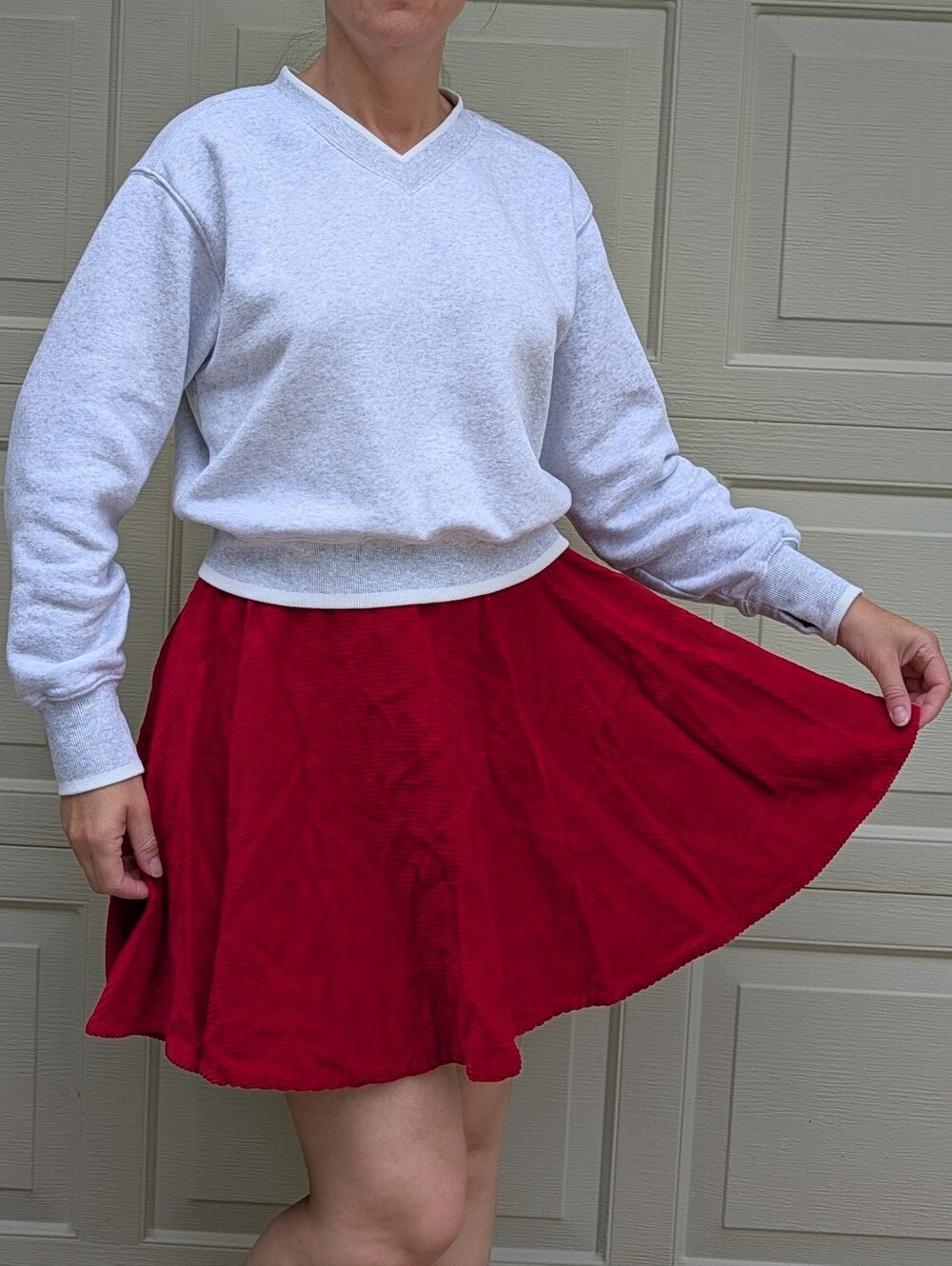 1950's CHEERLEADER CIRCLE SKIRT 50's corduroy XS XXS
